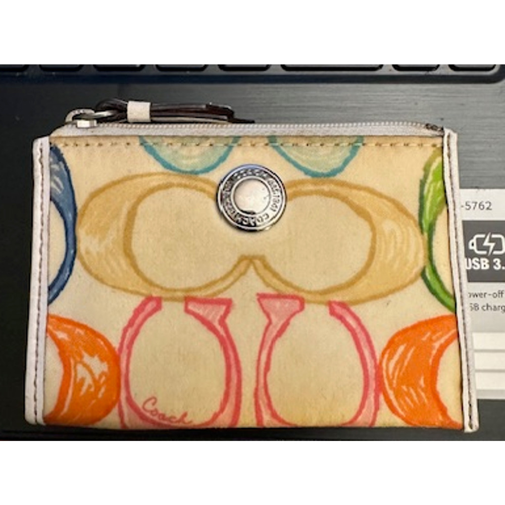 Vintage Coach Made in India MultiColor C Motif Wallet Coin Pouch